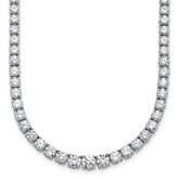 14k White Gold 18 7/8 carat Lab Grown Diamond VS+ F+ Complete Round 18 inch Graduated Tennis Necklace